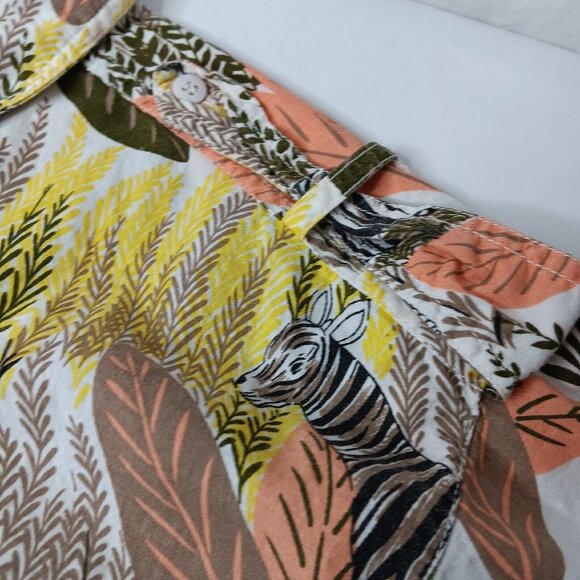 Vintage Hunters Run Woman Small Shirt Zebra Safari Button Up Short Sleeve Nature - Picture 8 of 12